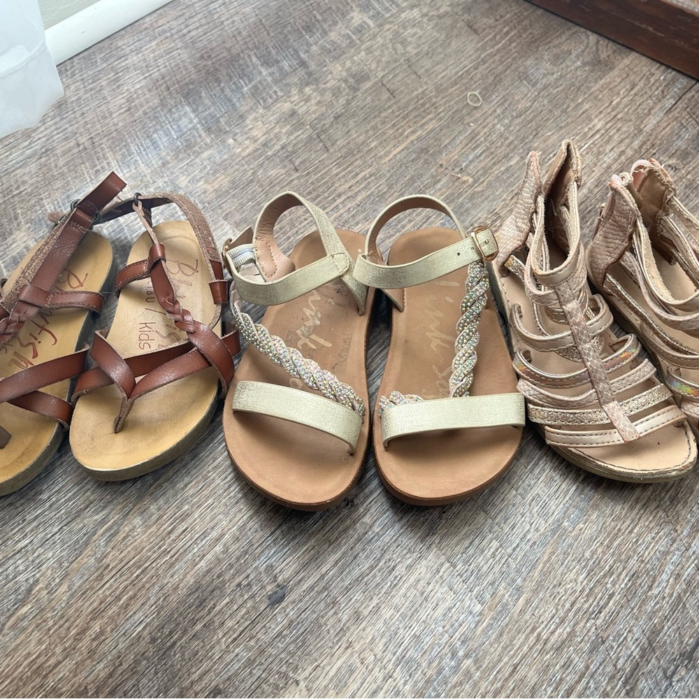 Toddler size 8s Brown and Tan Sandals Set